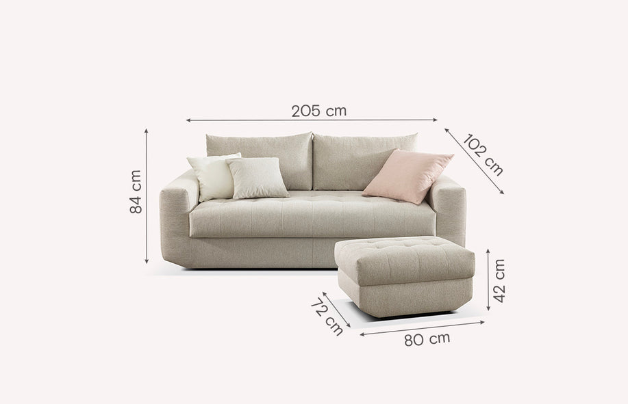 STELLA straight sofa and ottoman set-1