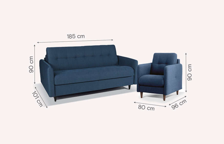 SOHO Austin Silver sofa and armchair set-1