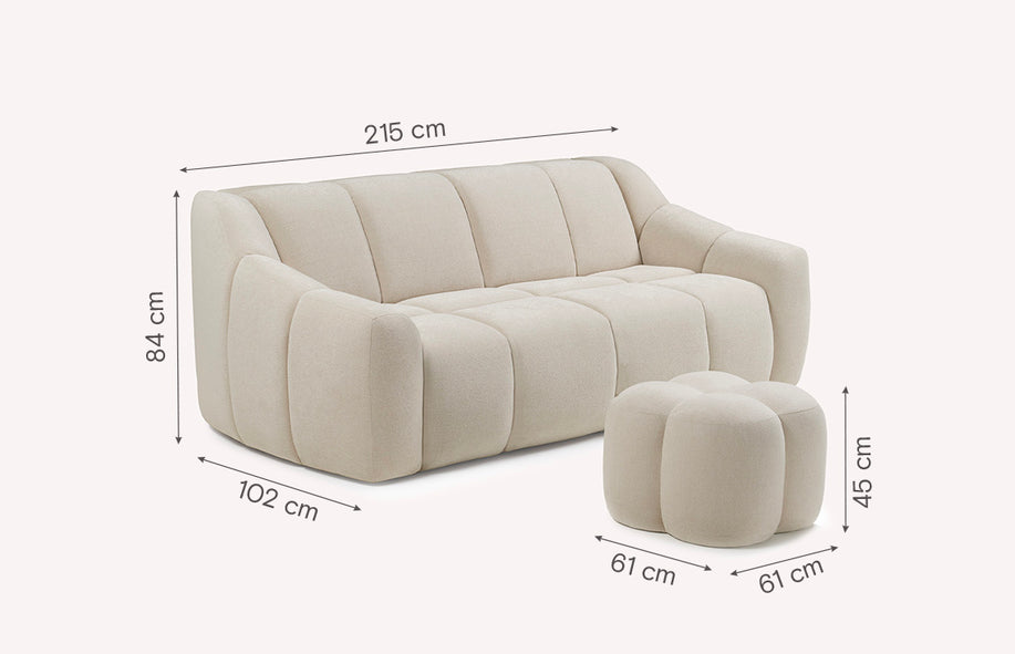 Lot canapé et pouf MAMA-1