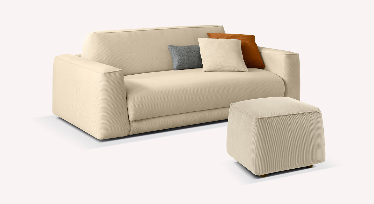 ONYX Teatro Sand sofa and pouf set