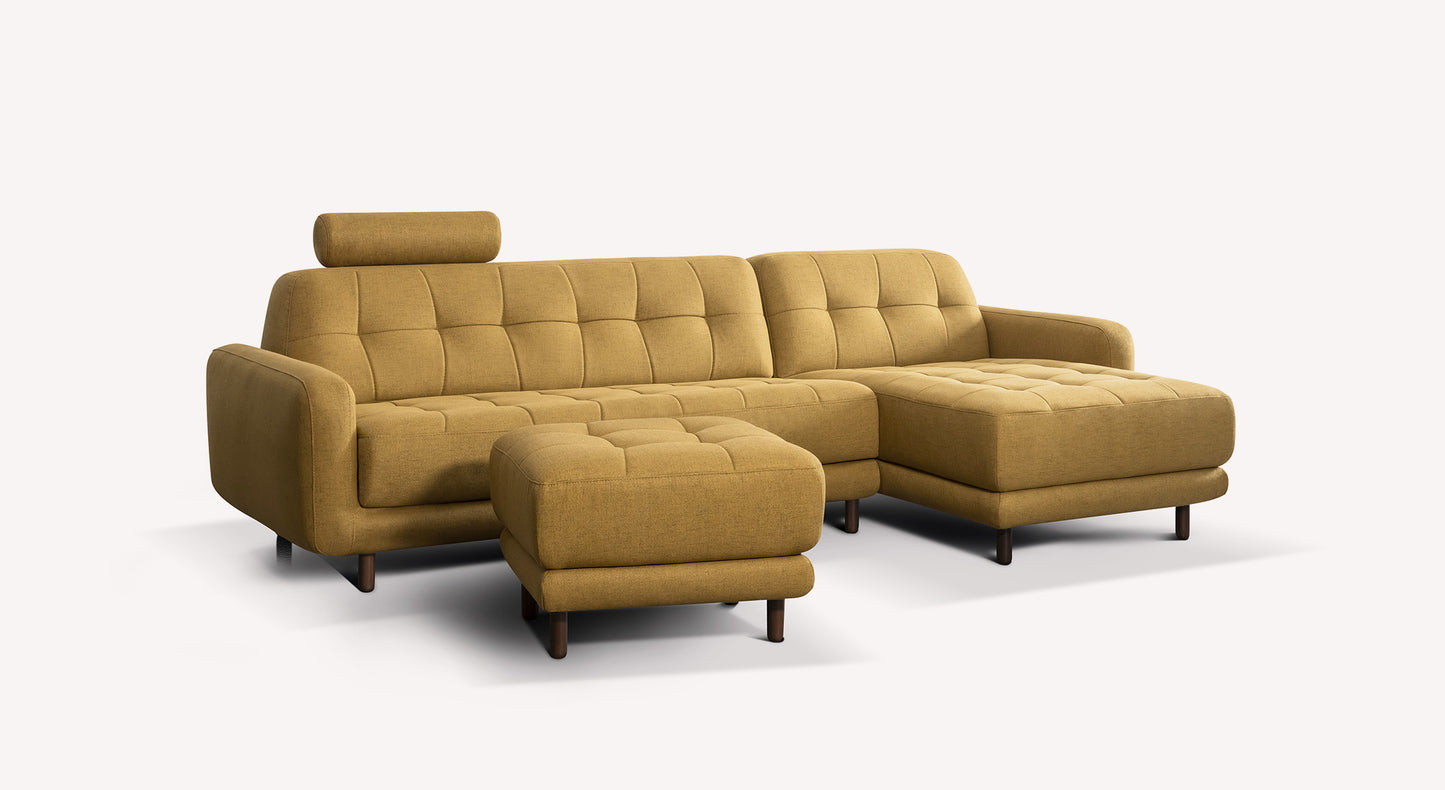 CLARK corner sofa and pouf set