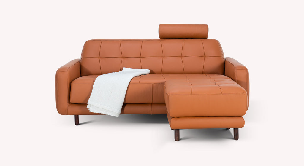 CLARK Leather sofa and ottoman set