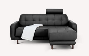 CLARK sofa and ottoman set Sidney Black leather